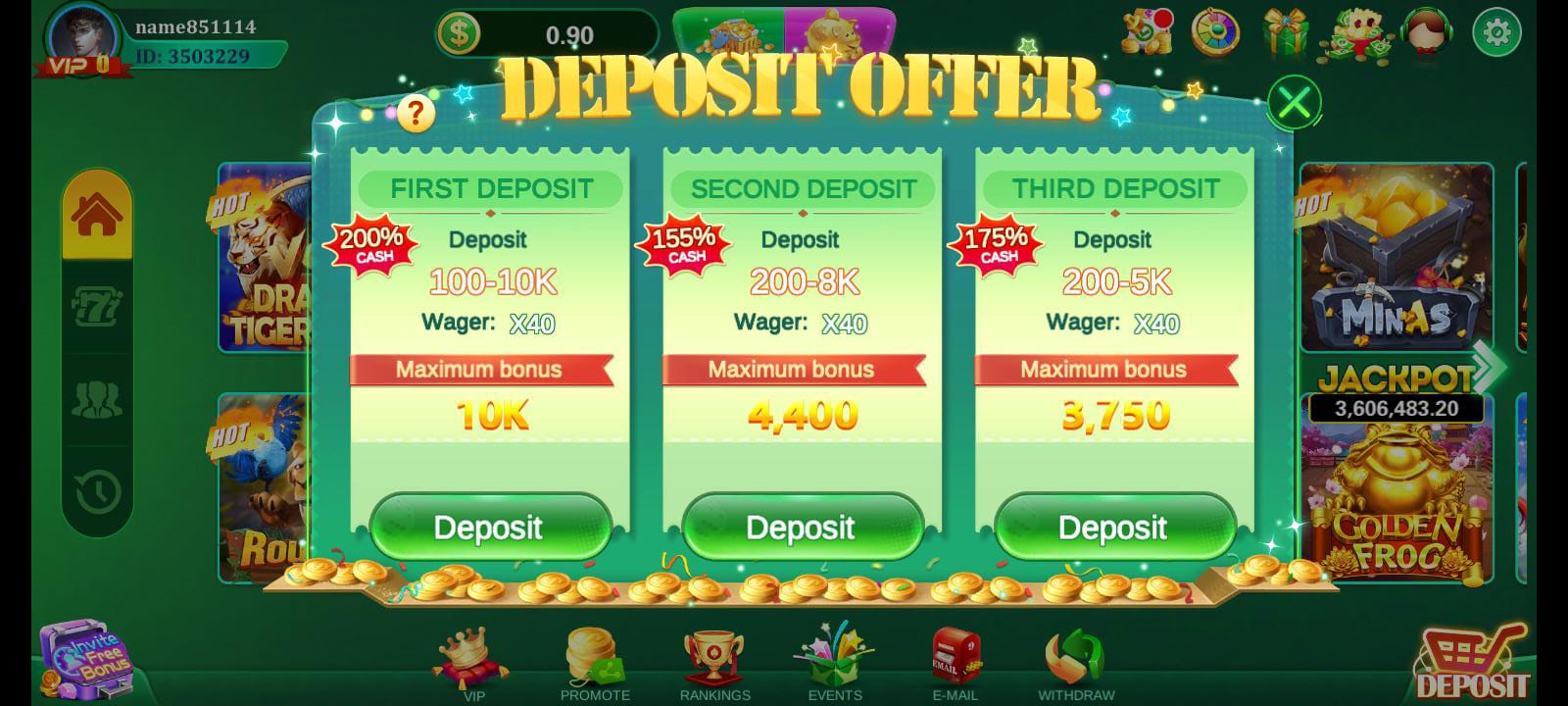 Deposit Offer Bet 905 Game